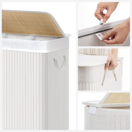 GUS White Laundry Basket