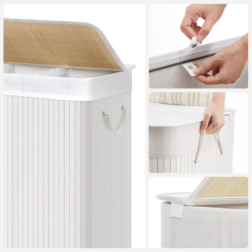 GUS White Laundry Basket