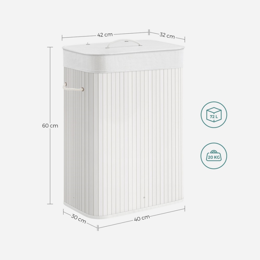 GUS White Laundry Hamper