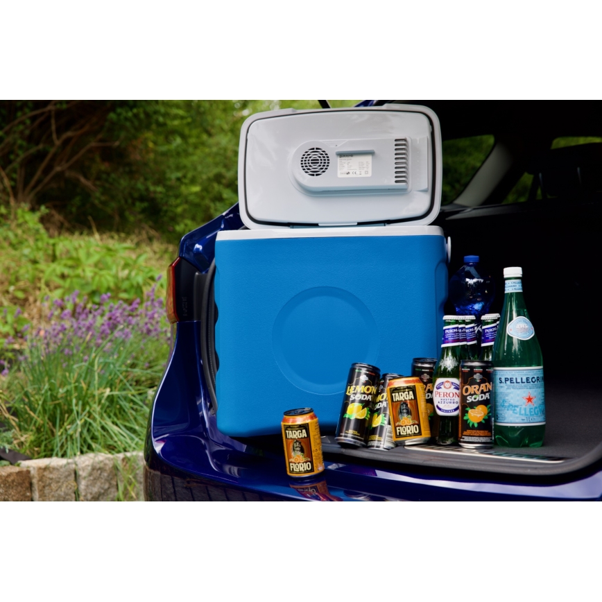 Guzzanti GZ 30BW - Portable 29 L Car Refrigerator, 65 W, 12 V / 230 V, Blue