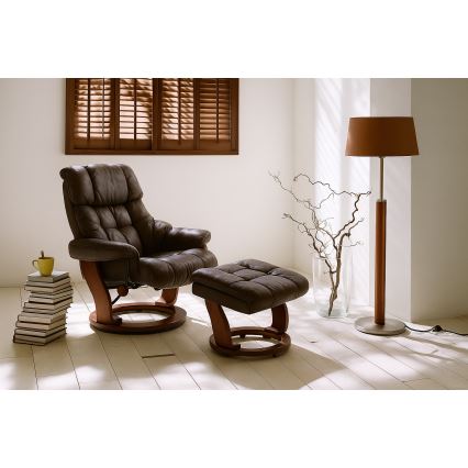 HABI Adjustable Recliner Chair, Brown/Walnut