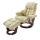 HABI Adjustable Recliner Chair, Cream/Walnut