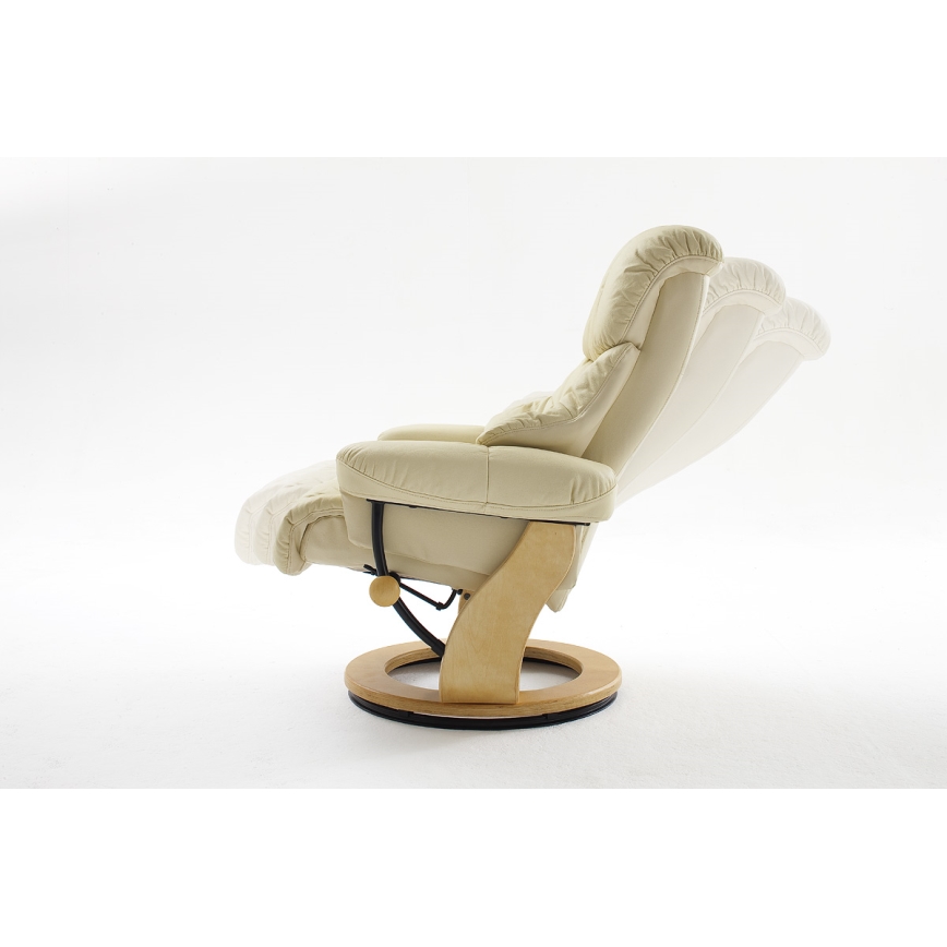 HABI Adjustable Recliner Cream/Natural Oak