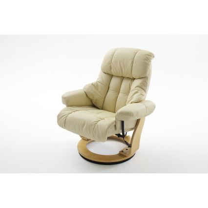 HABI Adjustable Recliner Cream/Natural Oak