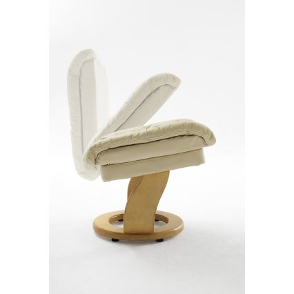 HABI Reclining Armchair — Cream / Natural Oak