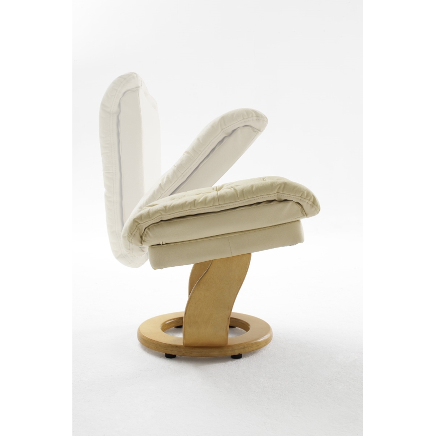 HABI Reclining Armchair — Cream / Natural Oak