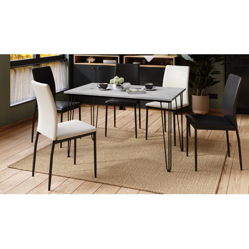 HALIJA Dining Table, Concrete Grey