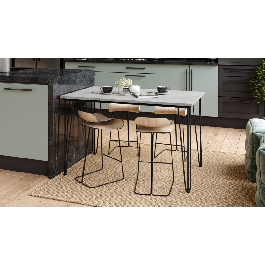 HALIJA Dining Table, Concrete Grey