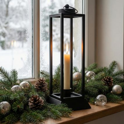 HALL Decorative Lantern, 39.5 cm, Black