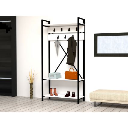 Hallway wall ALFA 180x90 cm white/black