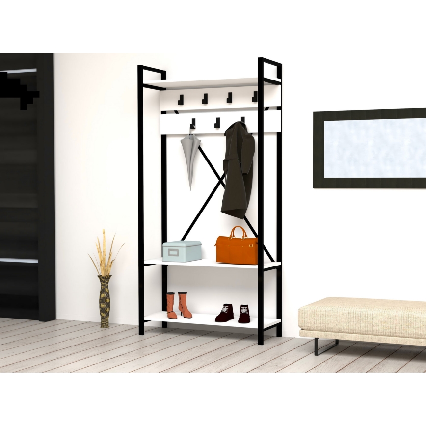 Hallway wall ALFA 180x90 cm white/black