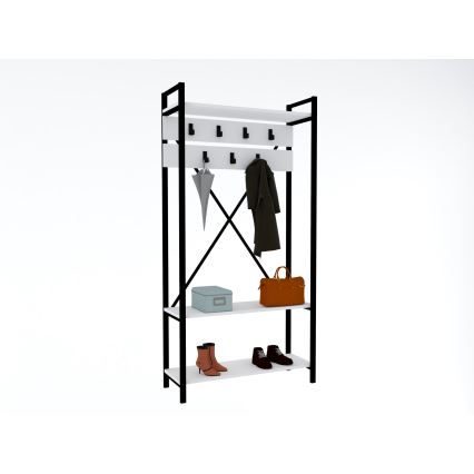 Hallway wall ALFA 180x90 cm white/black