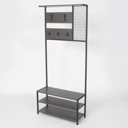 Hallway wall NOMAD 182x78 cm black/anthracite
