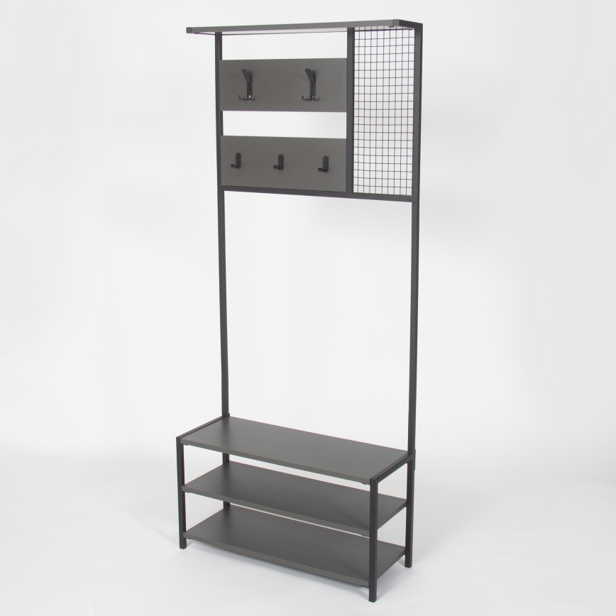 Hallway wall NOMAD 182x78 cm black/anthracite