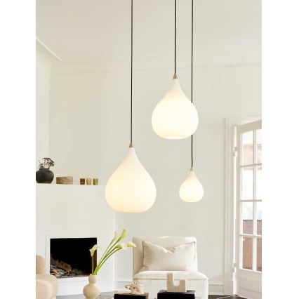 Halo Design 407931 - DROPS cable-hung pendant 1xE27/40W/230V Ø 30 cm white/matte chrome
