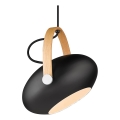 Halo Design 734344 - Cable-hung pendant DC 1x E27/40W/230V, Ø 26 cm, Black/Oak