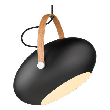 Halo Design 734382 - Cable-hung pendant DC 1xE27/40W/230V Ø 40 cm black/oak