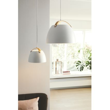 Halo Design 734870 - OSLO cable pendant light 1x E27/40W/230V Ø 40 cm White/Oak