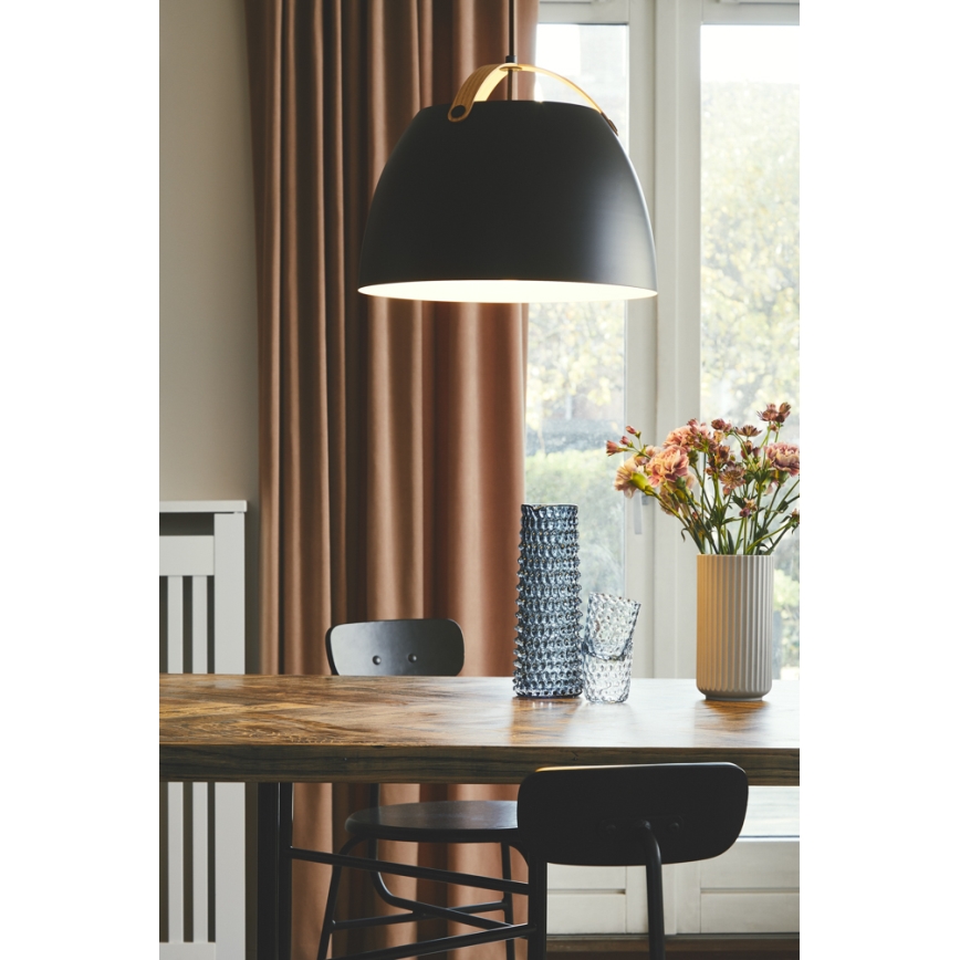 Halo Design 734887 - OSLO Cable Pendant Lamp 1xE27/40W/230V Ø 40 cm Black/Oak