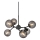 Halo Design 736553 - ATOM cable-suspended chandelier 6xG9/28W/230V Ø 45 cm black/smoky black