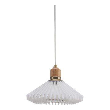 Halo Design 744053 - PARIS cable pendant 1xG9/28W/230V Ø 24 cm white/brass/oak