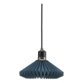 Halo Design 744060 - PARIS cable-hung pendant light 1xG9/28W/230V Ø 24 cm blue/brass/oak