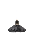 Halo Design 744084 - PARIS cable-hung pendant light 1xG9/28W/230V Ø 24 cm, black/brass/oak