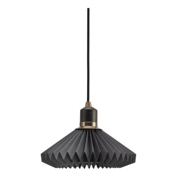 Halo Design 744084 - PARIS cable-hung pendant light 1xG9/28W/230V Ø 24 cm, black/brass/oak