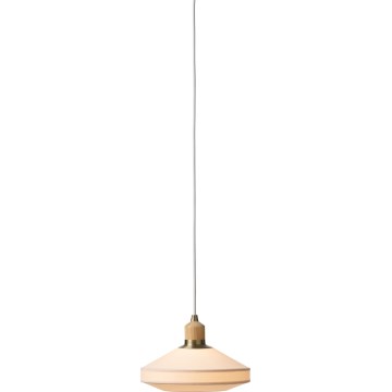Halo Design 744091 - PARIS cable-suspended pendant light 1x E14/40W/230V, Ø 24 cm, cream/brass/oak