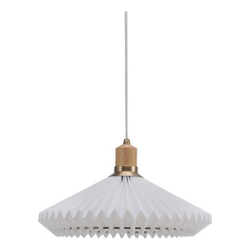 Halo Design 744169 - Cable-hung pendant PARIS 1x E27/60W/230V Ø 40 cm white/brass/oak