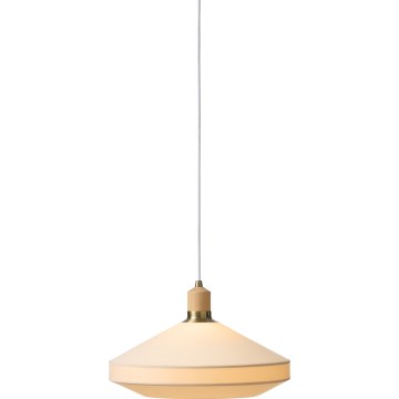 Halo Design 744206 - PARIS cable-suspended pendant 1xE27/60W/230V Ø 40 cm cream/brass/oak