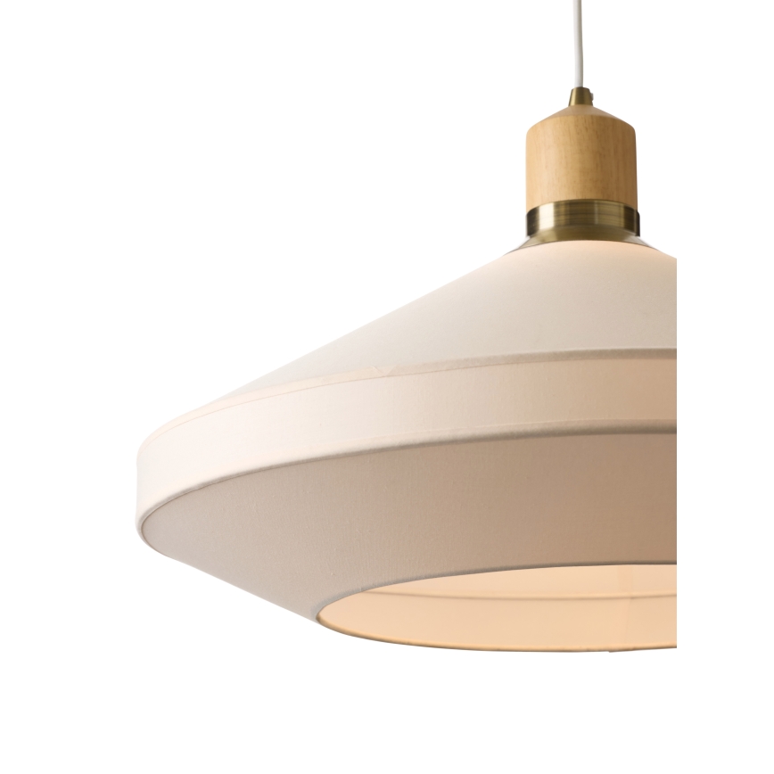Halo Design 744305 - PARIS cable pendant light 1xE27/40W/230V Ø 56 cm cream/brass/oak
