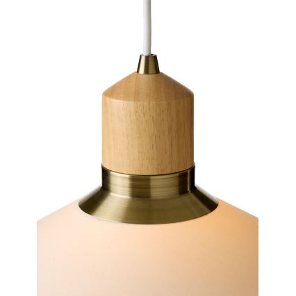 Halo Design 744305 - PARIS cable pendant light 1xE27/40W/230V Ø 56 cm cream/brass/oak