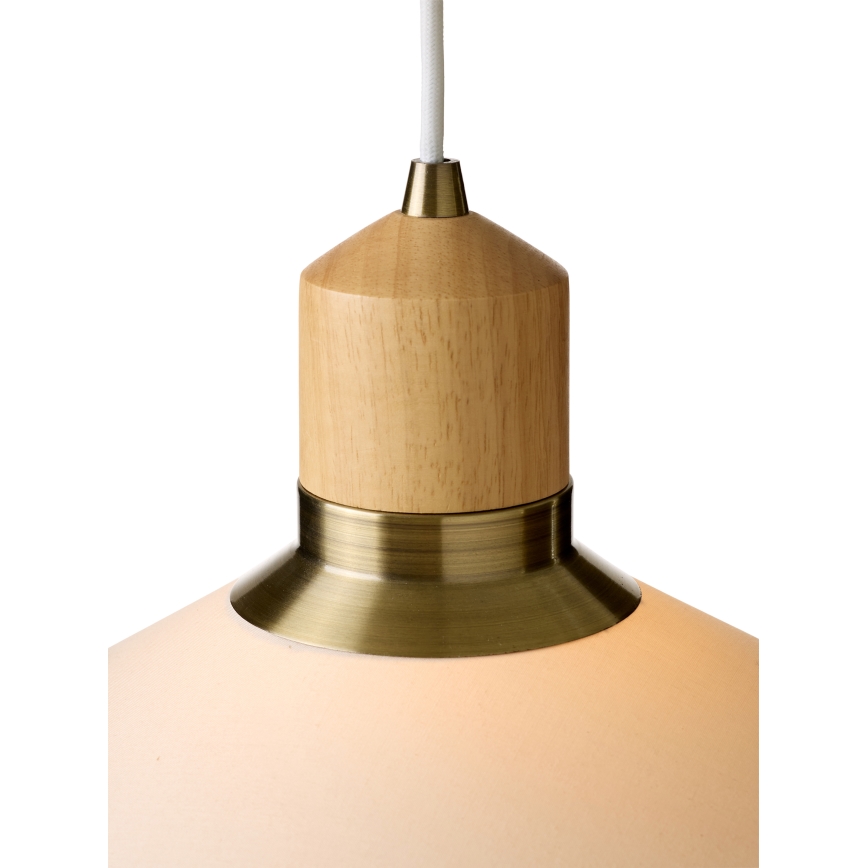 Halo Design 744305 - PARIS cable pendant light 1xE27/40W/230V Ø 56 cm cream/brass/oak
