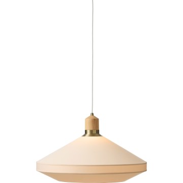 Halo Design 744305 - PARIS cable pendant light 1xE27/40W/230V Ø 56 cm cream/brass/oak