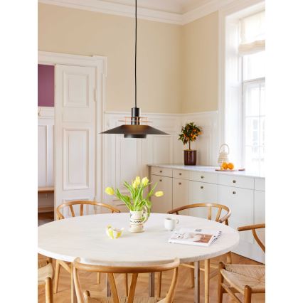 Halo Design 744503 - RIVOLI cable-hung pendant light 1xE27/40W/230V Ø 50 cm black/copper