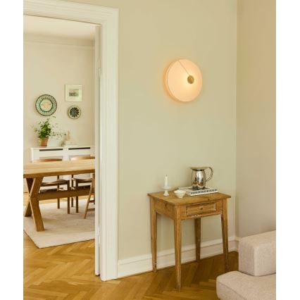 Halo Design 745104 - PARIS Wall Lamp 1xE27/40W/230V Ø 40 cm White/Brass/Oak