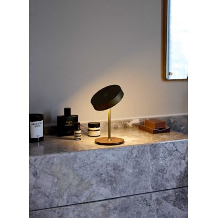 Halo Design 745784 - ON THE MOVE Dimmable Rechargeable LED Table Lamp, 2.5W, 4000 mAh, Brass/Wood