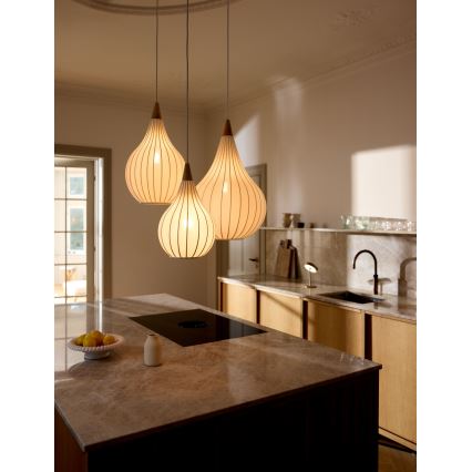 Halo Design 746262 - DROPS cable-hung pendant light 1xE27/40W/230V, Ø 30 cm, white/oak