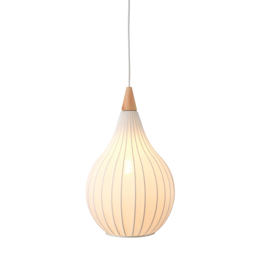 Halo Design 746262 - DROPS cable-hung pendant light 1xE27/40W/230V, Ø 30 cm, white/oak