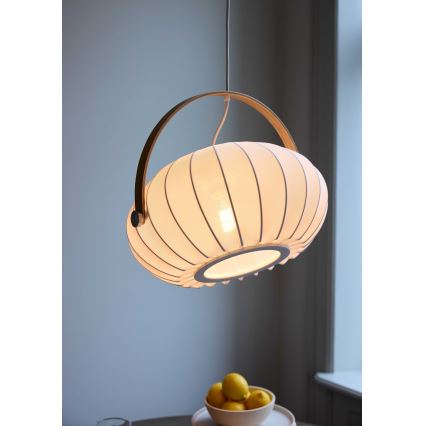 Halo Design 746347 - DC cable pendant, 1xE27/40W/230V, Ø 40 cm, white/oak