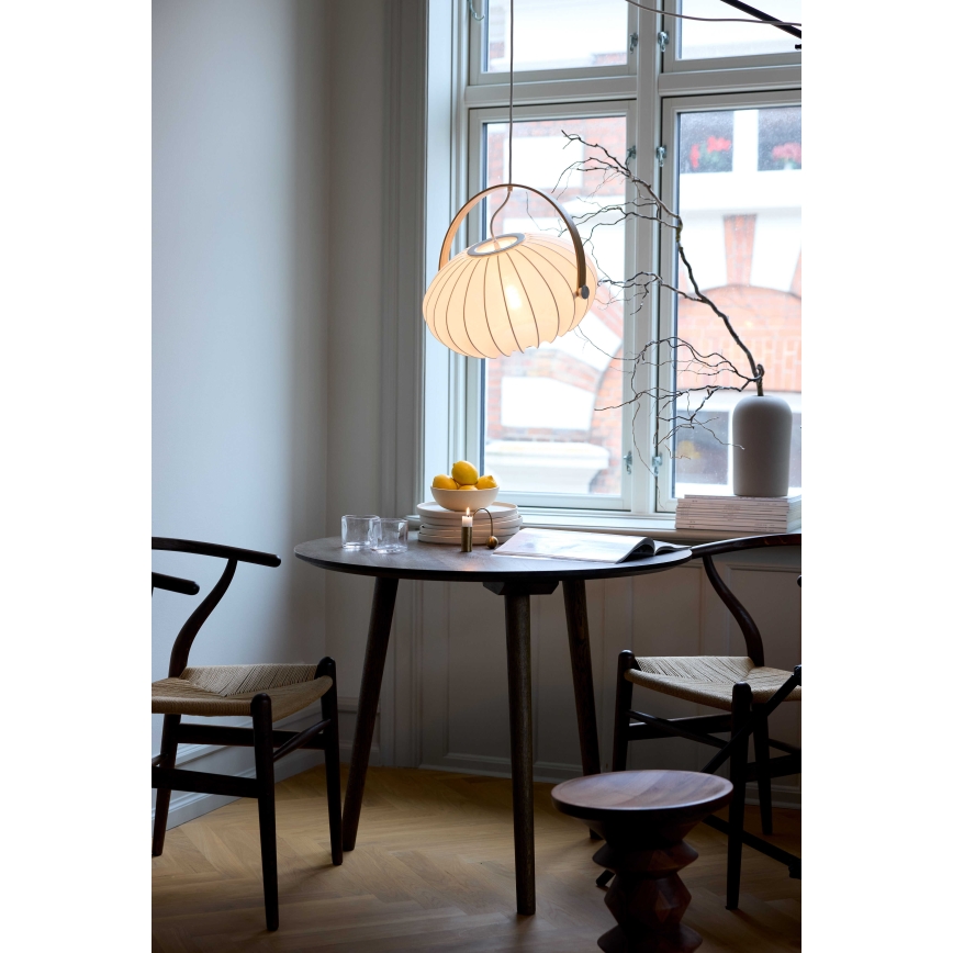 Halo Design 746347 - DC cable pendant, 1xE27/40W/230V, Ø 40 cm, white/oak