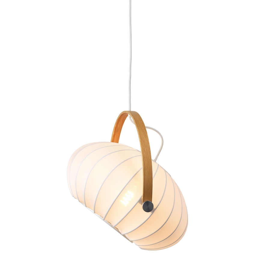 Halo Design 746347 - DC cable pendant, 1xE27/40W/230V, Ø 40 cm, white/oak