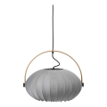 Halo Design 746354 - Cable-hung Pendant Light DC 1xE27/40W/230V Ø 40 cm grey/oak