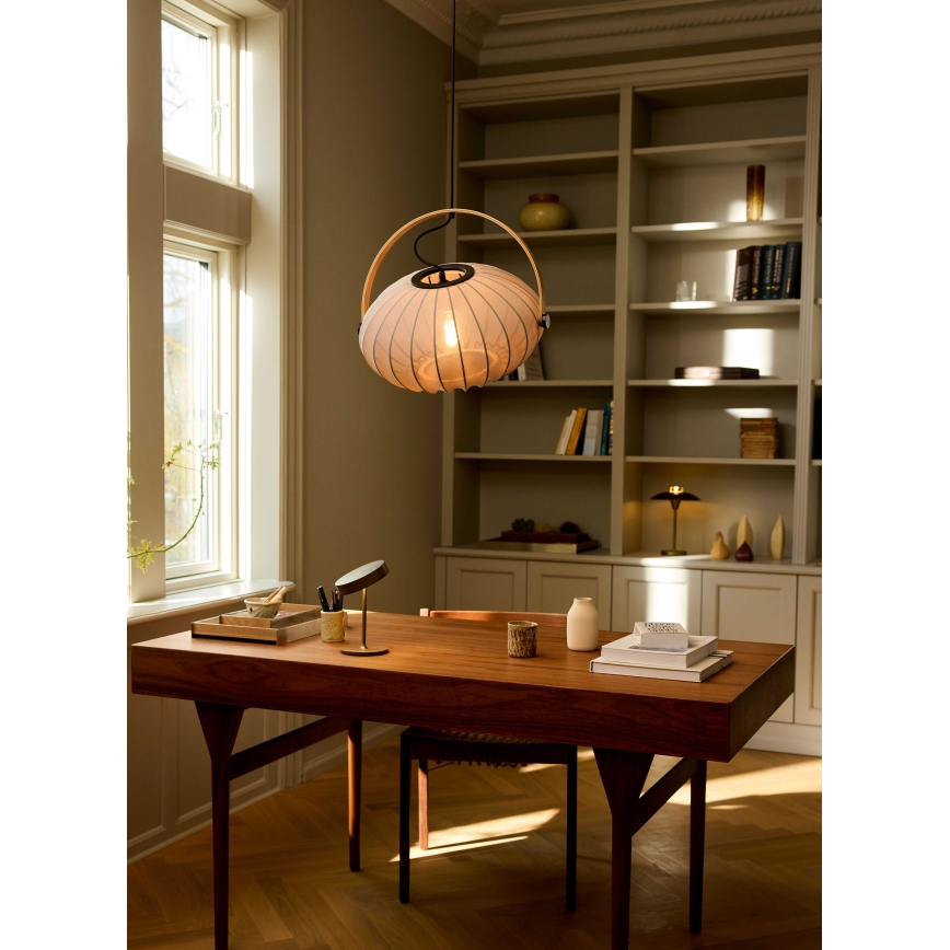 Halo Design 746354 - Cable-hung Pendant Light DC 1xE27/40W/230V Ø 40 cm grey/oak