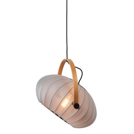 Halo Design 746354 - Cable-hung Pendant Light DC 1xE27/40W/230V Ø 40 cm grey/oak