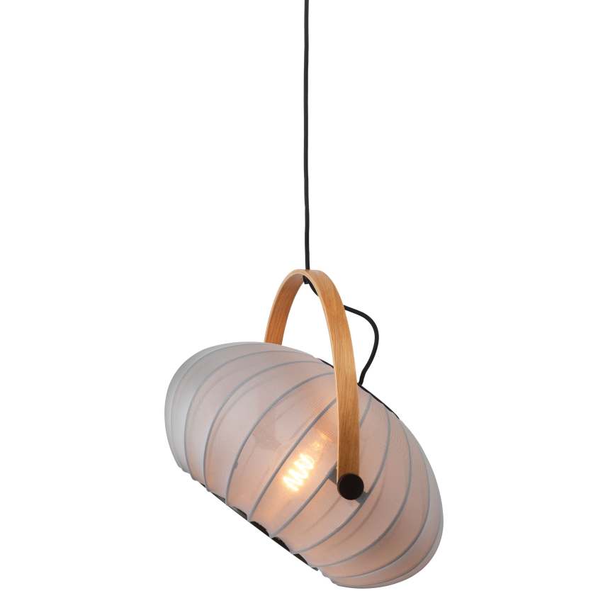 Halo Design 746354 - Cable-hung Pendant Light DC 1xE27/40W/230V Ø 40 cm grey/oak