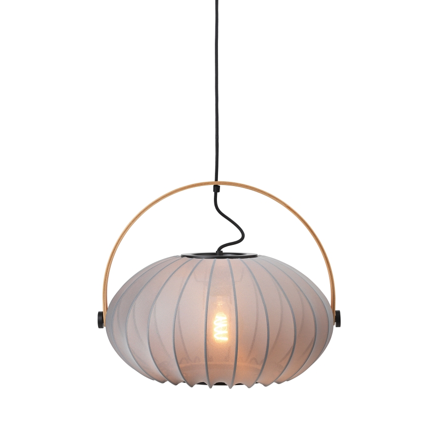 Halo Design 746354 - Cable-hung Pendant Light DC 1xE27/40W/230V Ø 40 cm grey/oak