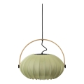 Halo Design 746361 - Pendant light on cable DC 1xE27/40W/230V Ø 40 cm green/oak
