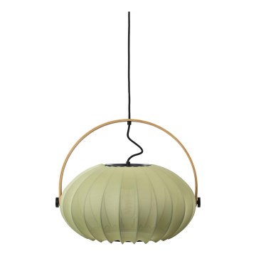 Halo Design 746361 - Pendant light on cable DC 1xE27/40W/230V Ø 40 cm green/oak